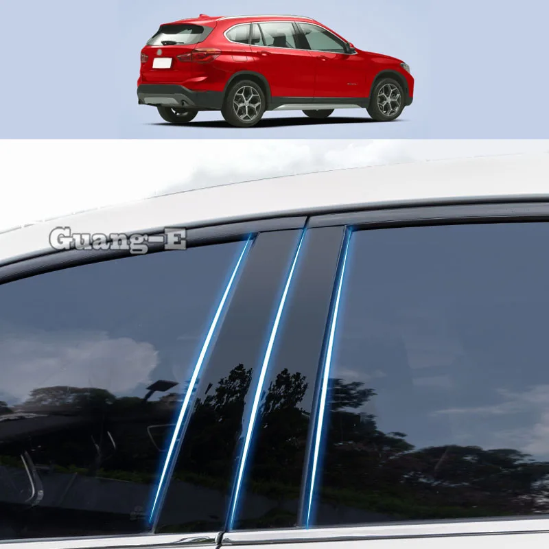 

For BMW X1 SDrive XDrive 2016-2021 Car PC Material Pillar Post Cover Door Trim Window Piano Black Molding Sticker Plate 10pcs
