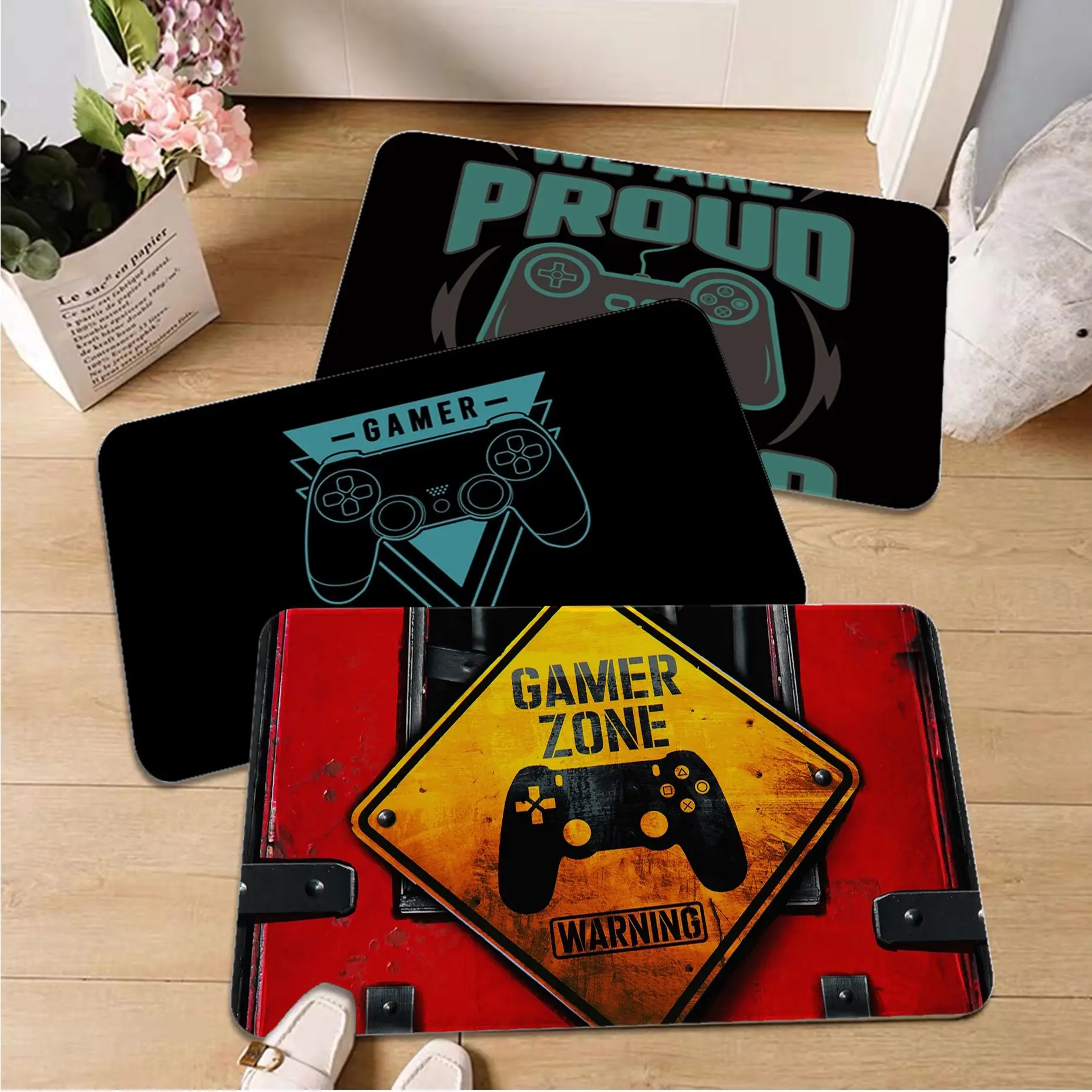 

Gamer Controller Room Mats Nordic Style Home Doormat Bathroom-Toilet Mats Bedroom Household Carpets