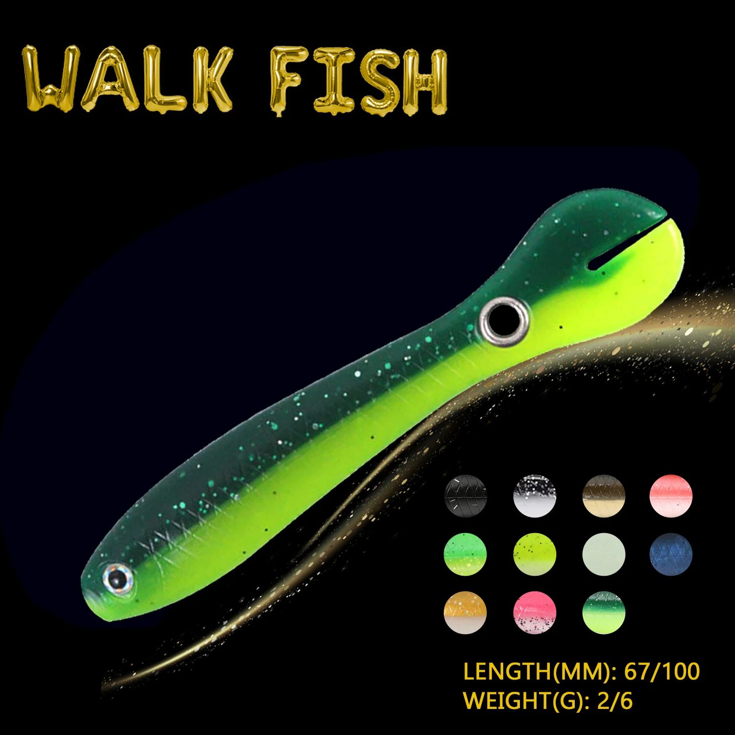 

WALK FISH 5 шт./лот 2 г/6 г, искусственная силиконовая бионическая мягкая рыболовная приманка, воблер с хвостом, маленькая приманка, плавающая прим...
