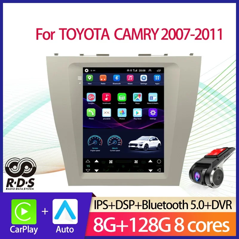 Автомобильная GPS-навигация в стиле Android Tesla для TOYOTA CAMRY 2007-2011 авторадио стерео