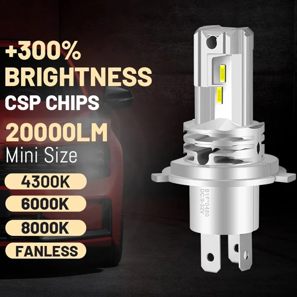 

2Pcs H4 LED Bulbs Headlights CSP LED H7 H8 H9 H11 9005 9006 High Beam Low Beam 6000K Auto 20000LM Led Light 12V 24V