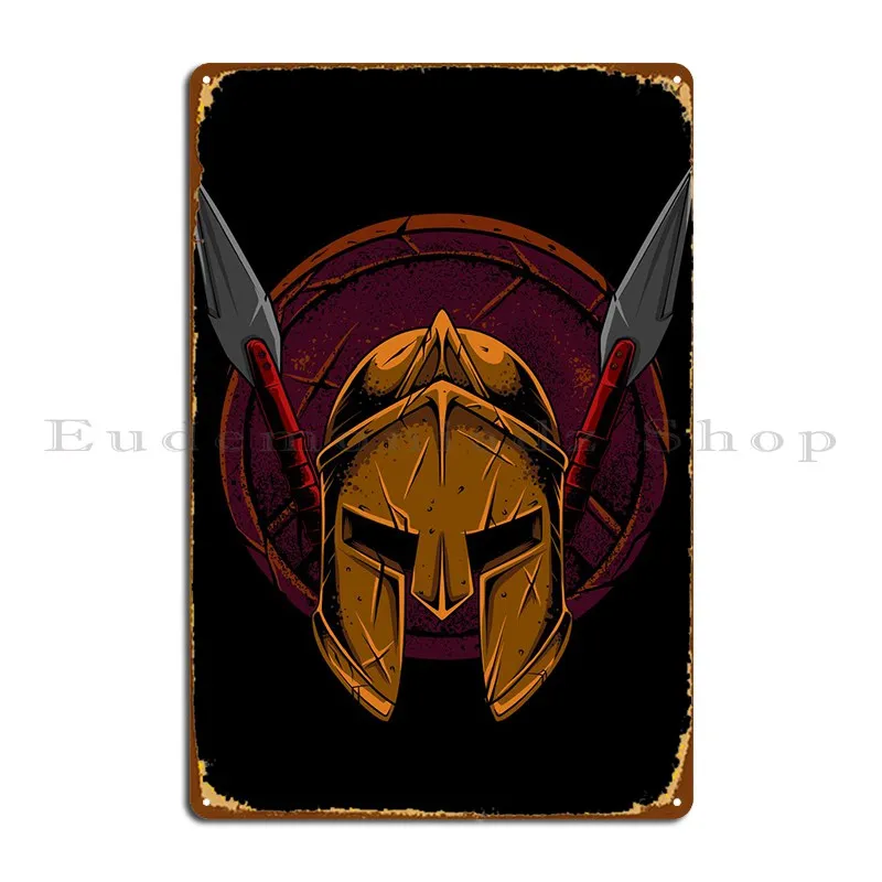 

Spartan Warrior Emblem Metal Sign Party Character Pub Plates Wall Decor Wall Plaque Tin Sign Poster