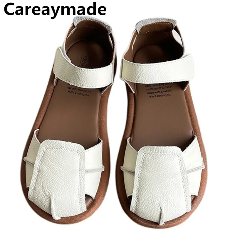 Careaymade-Genuine leather soft soles summer hollowed out sandals,handmade original cowhide breathable Comfortable women's shoes
