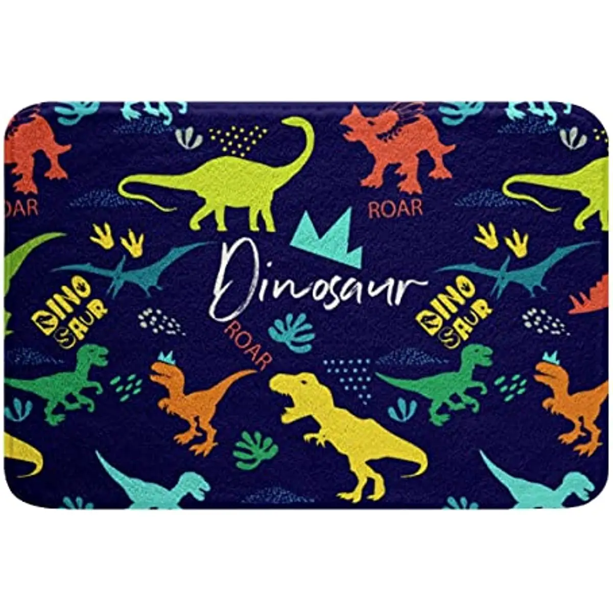 

Boys Cute Animal Bath Mat Cartoon Dino Print Bathroom Rug Doormat Water Absorbent Non Slip for Kids Teens Bedroom Bathroom