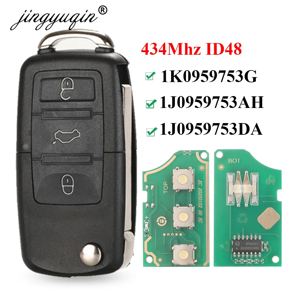 

Складной 3-кнопочный Автомобильный Ключ-пульт Jingyuqin Для VW Passat Polo Skoda Seat Golf Beetle 1J 0959753 DA/AH 1K 0959753...