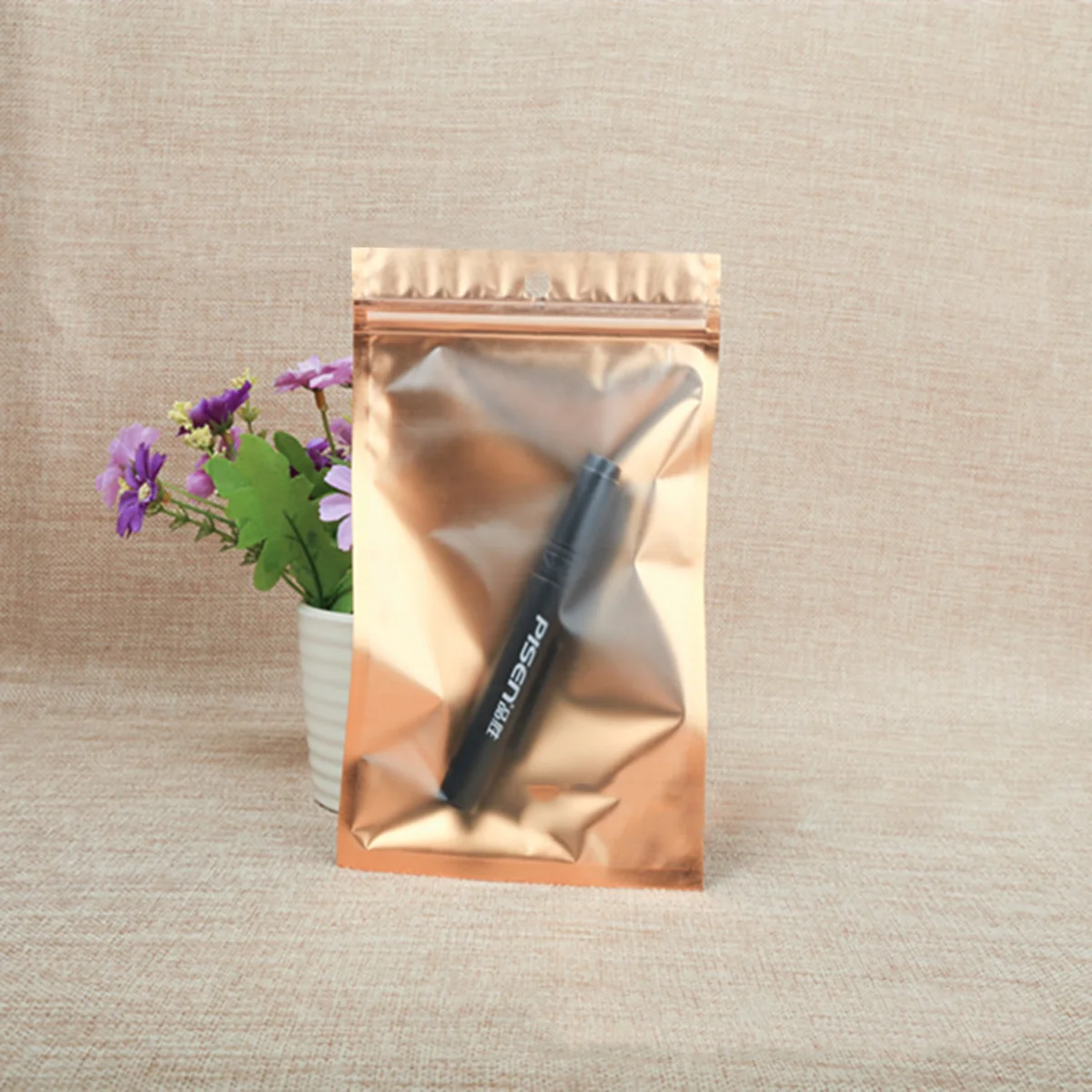 100 шт. закрывающаяся матовая сумка из алюминиевой фольги плоская молния