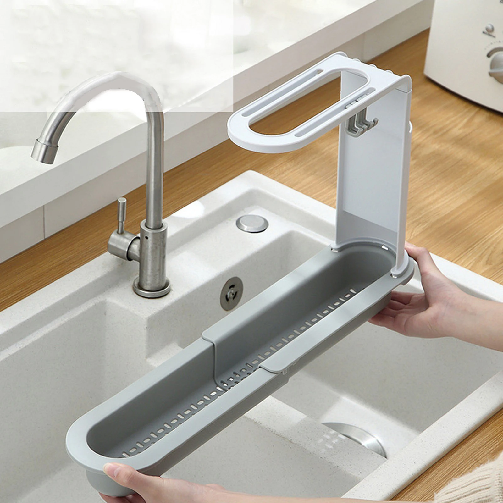 

2 Упак. Выдвижная стойка для раковины, органайзер для раковины, сушилка для раковины, корзина для хранения, кухонные гаджеты, аксессуары, инс...