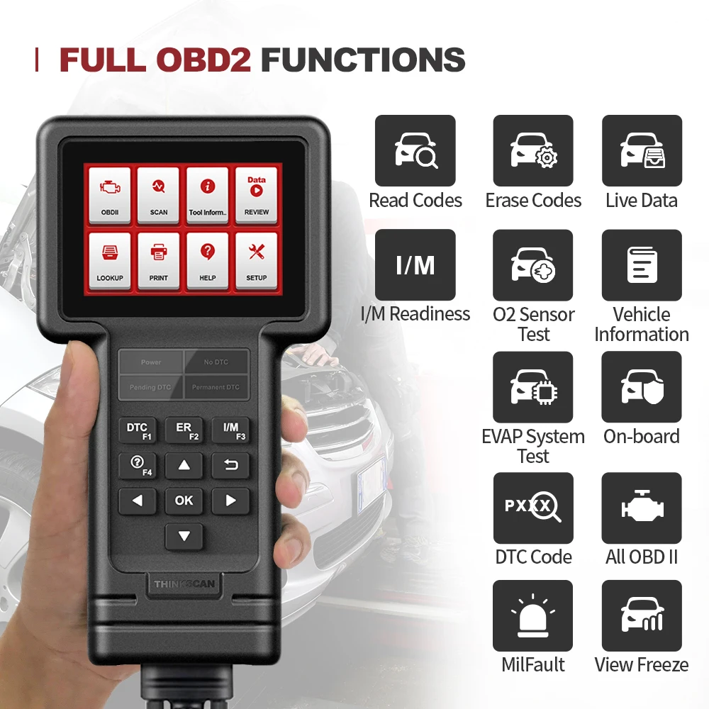 THINKCAR Thinkscan S04 OBD2 Diagnostic Tool for Ford Full System Code Reader Auto Scanner Oil/Brake/SAS/ETS/DPF Reset Services |