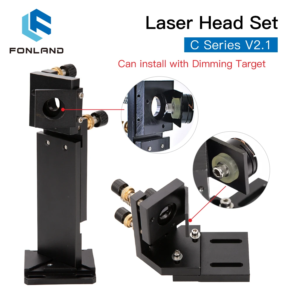 FONLAND CO2 Laser Head Set Lens D18 FL38.1 D20FL50.8/63.5/101.6mm Integrative Mount Dia25 Mirror for Laser Cutting Machine enlarge
