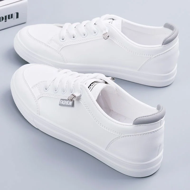 2023 Spring and Autumn New PU Thick-soled Sneakers Mesh Breathable Casual Shoes Fashion Couple White Shoes Zapatos De Mujer