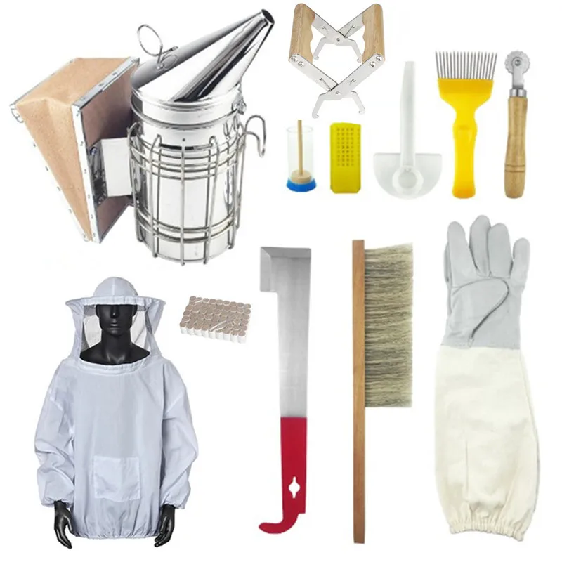 Beekeeping tool package 12 full sets  bee-proof clothes, smoker, scraper, nest frame, beeware wholesale dropshipping bee farming