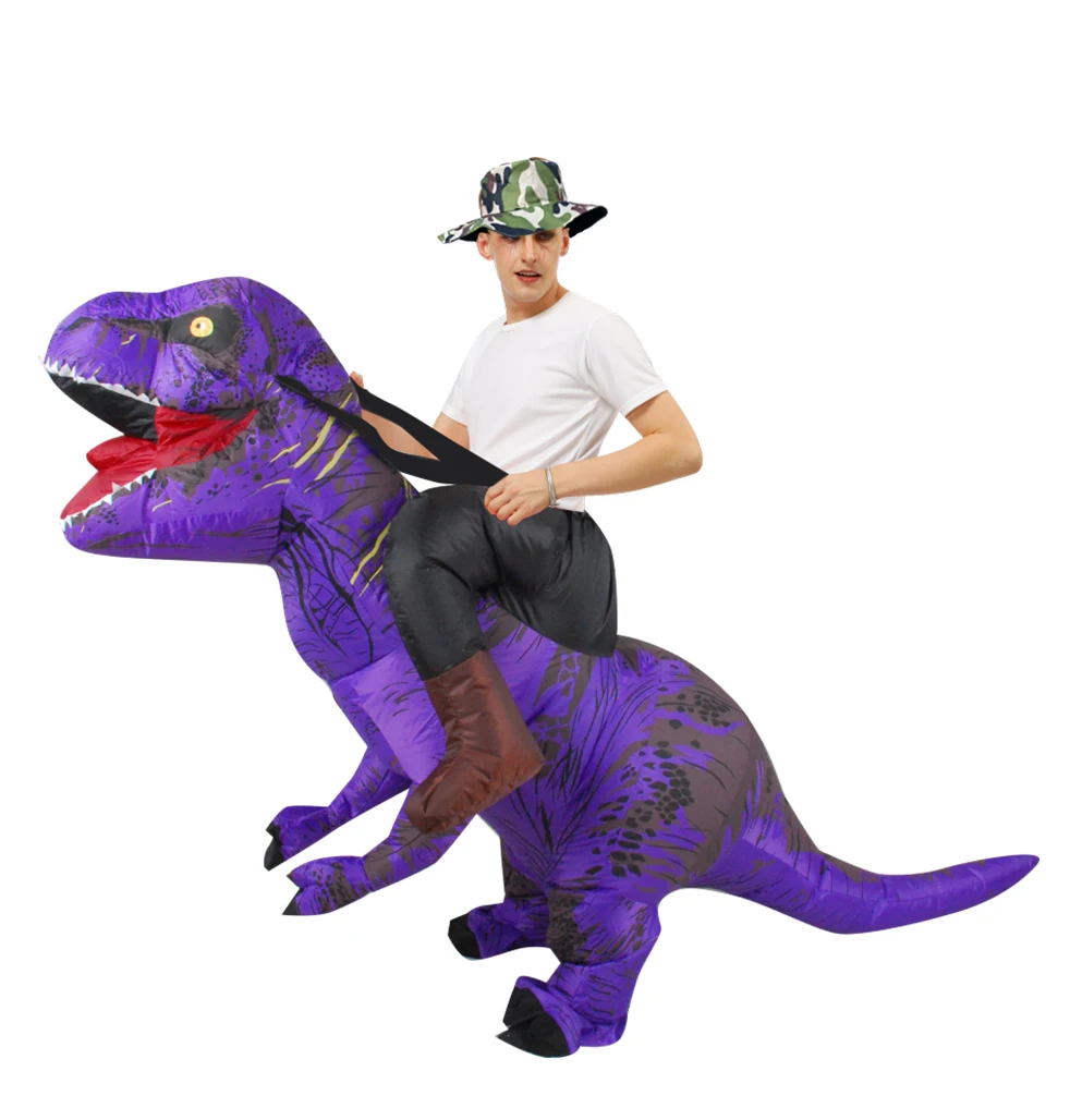 Fancy Mascot Dinosaur Inflatable Costume for Adult Man Woman Ride on Dino Costumes Halloween Cosplay Dress Christmas T-rex Suit images - 6