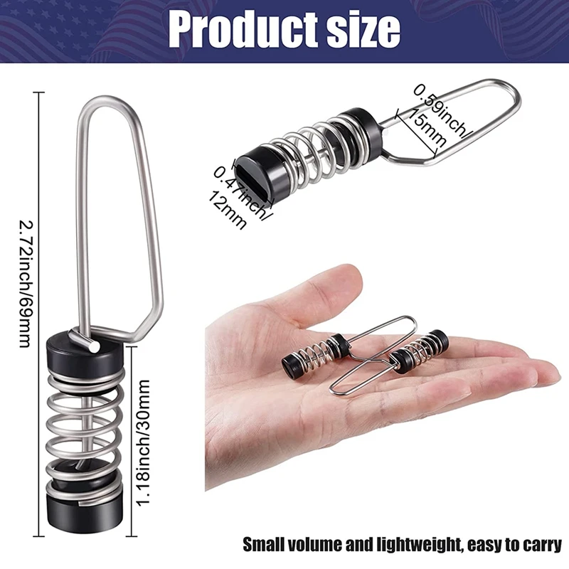 Fishing Flag Clips Stainless Steel Marine Boat For Halyards Outrigger Lines Antennas Flagpole Rope