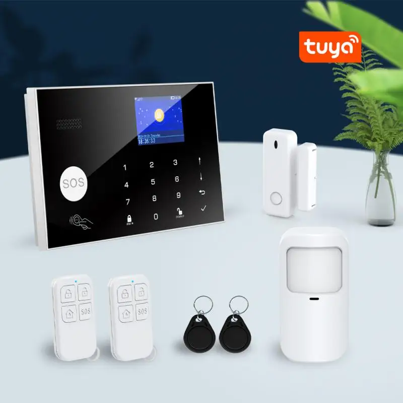 Abuess Wifi GSM Alarm System 433MHz Home Anti-theft Security Alarm Detector RFID Touch Keyboard Temperature Humidity Alexa