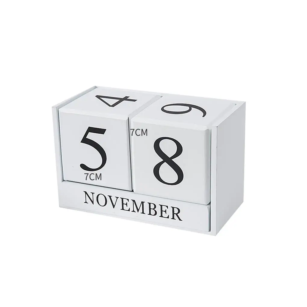 

Календарь деревянный в скандинавском ретро-стиле, Простой Инновационный настольный декор с блоком для дома, офиса, свадьбы