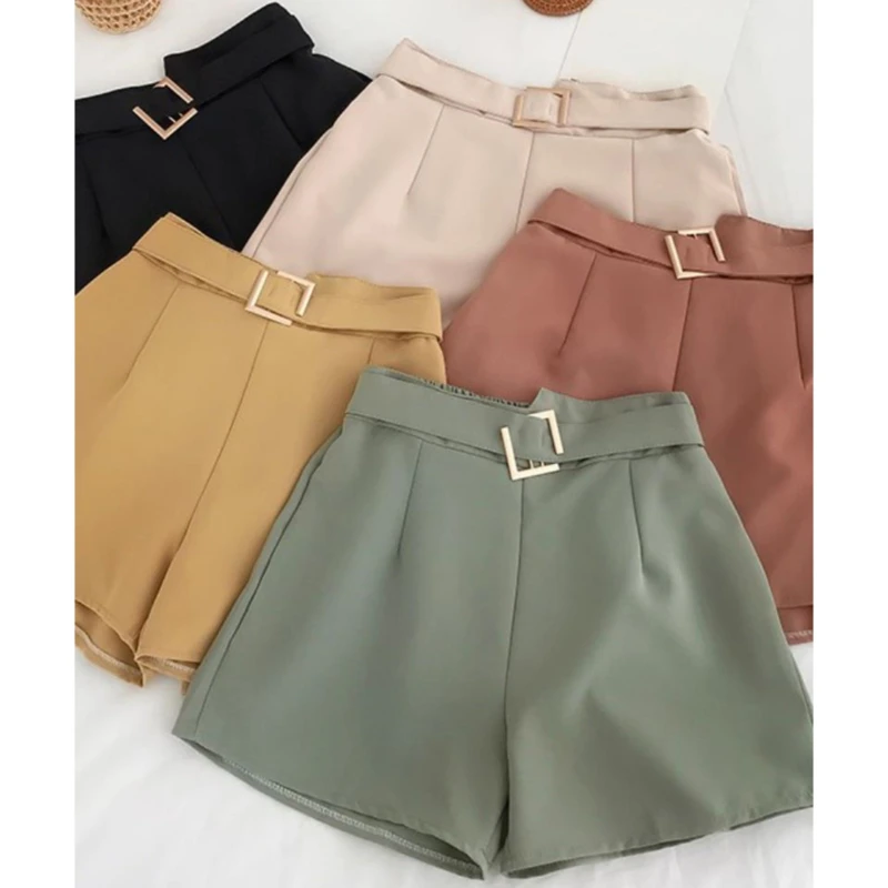 

Summer Chiffon Wide Leg Shorts High Waist Casual Wild Shorts Korean Was Thin Straight Shorts Femme Vetement Femme