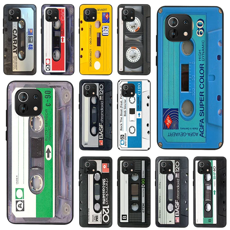 

Vintage Old Cassette Tape Soft Black Matte Phone Case For Xiaomi Mi 11 Lite 5G 11T 10T 11i 11x 10 10s Note10 CC9 Pro CC9E Cover