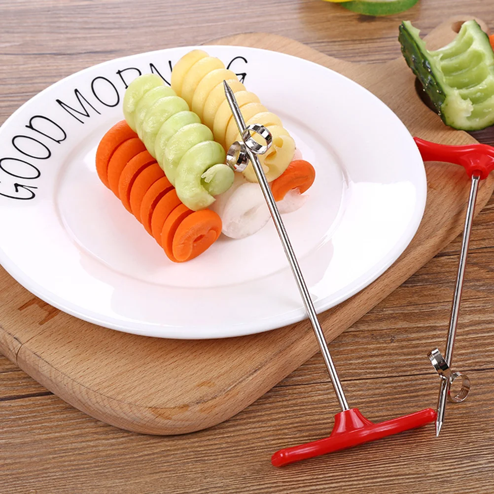 

Spiral Vegetable Carving Fruits Coiler Spiralizer Slicer Stainless Salad Cucumber Vegetables Manualshredder Twiststeel