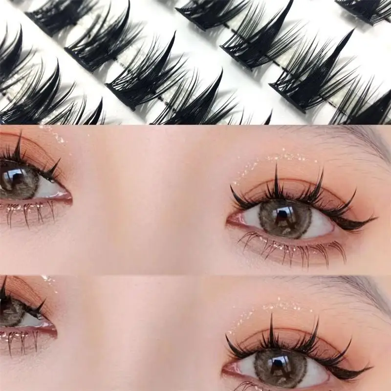 

DIY Eyelash Extension 10 Row Tower Top Wheat Ear Eye Barbie Comic Style Dense Simulation Natural Wide Stem Self Grafting Heat
