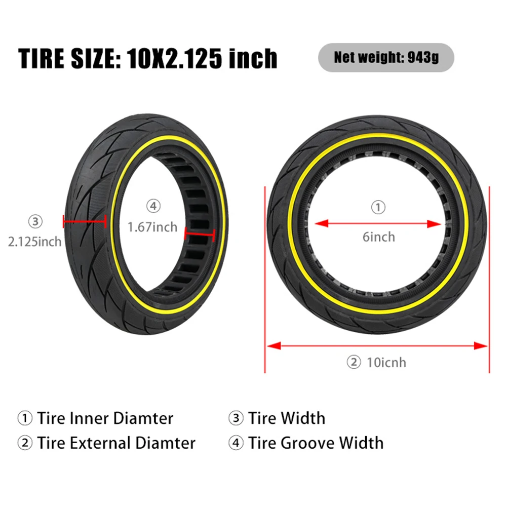 

Home Solid Tyre Scooter Reliable 943g Black Not Easy To Deform For Nine Bot Segway Practical Replaceable Brand New