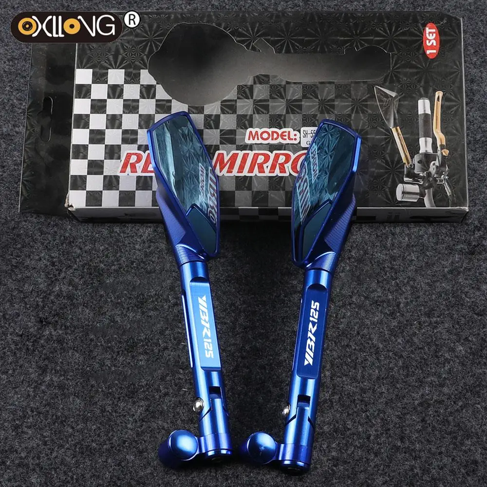 

For YAMAHA YBR125 YBR 125 YBR250 YBR 250 2005-2014 Motorcycle Handlebar Rear View Mirrors Blue Anti-glare Rearview Side Mirror
