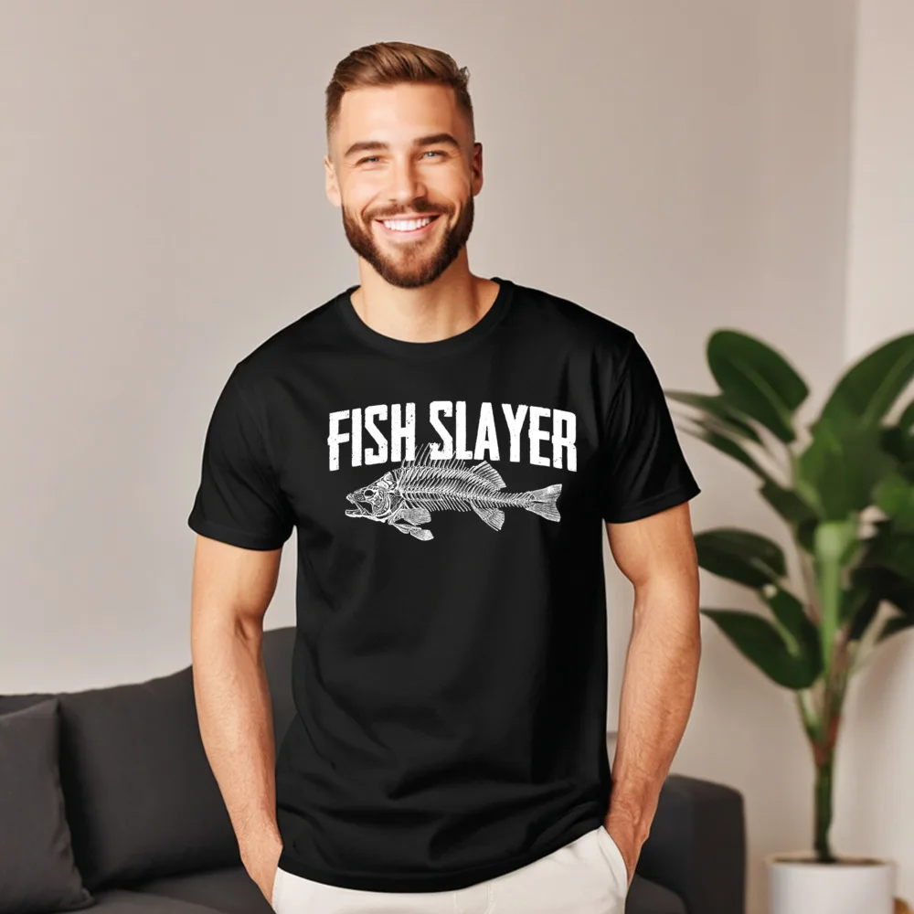 Fish S ayer Fishing Fisherman Newest Birthday T-shirts Crewneck Premium Cotton Tops Tees Boyfriend Shirts VALENTINE DAY