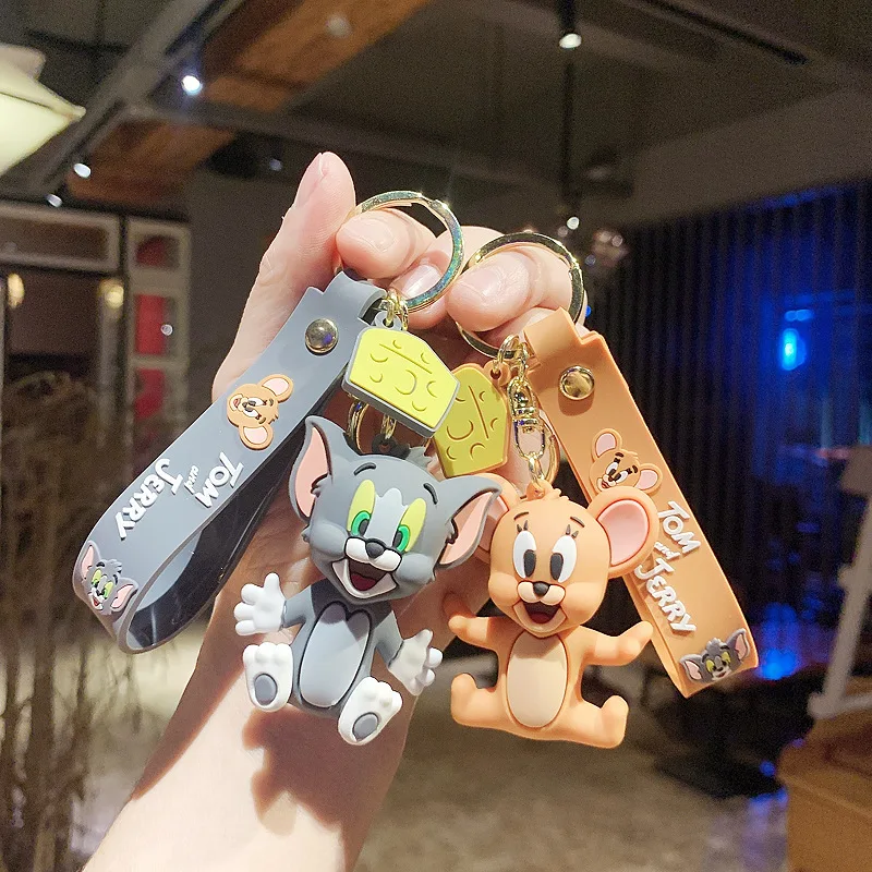 

Disney Tom Jerry Cat and Mouse Keychain Pendant Accessories Car Key Chain Ring Charm Creative Gifts