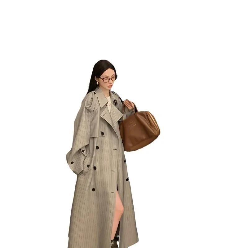 SuperAen 202 осенний новый английский стиль дизайн двубортный плащ с отложным