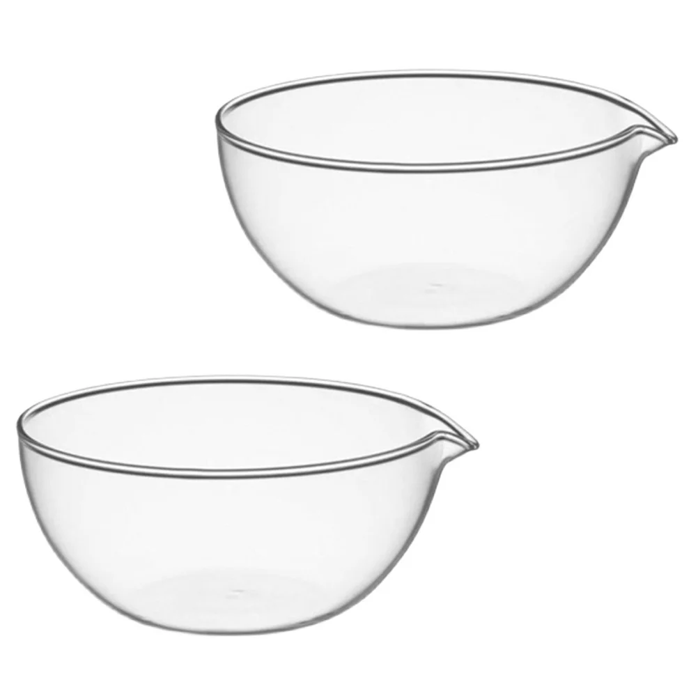 

2 Pcs Nut Bowls Clear Glass Bowls Cereal Bowl Mixing Glass Glass Drainage Bowl Measuring Bowl Glass Salad Bowls Large Glass Bowl
