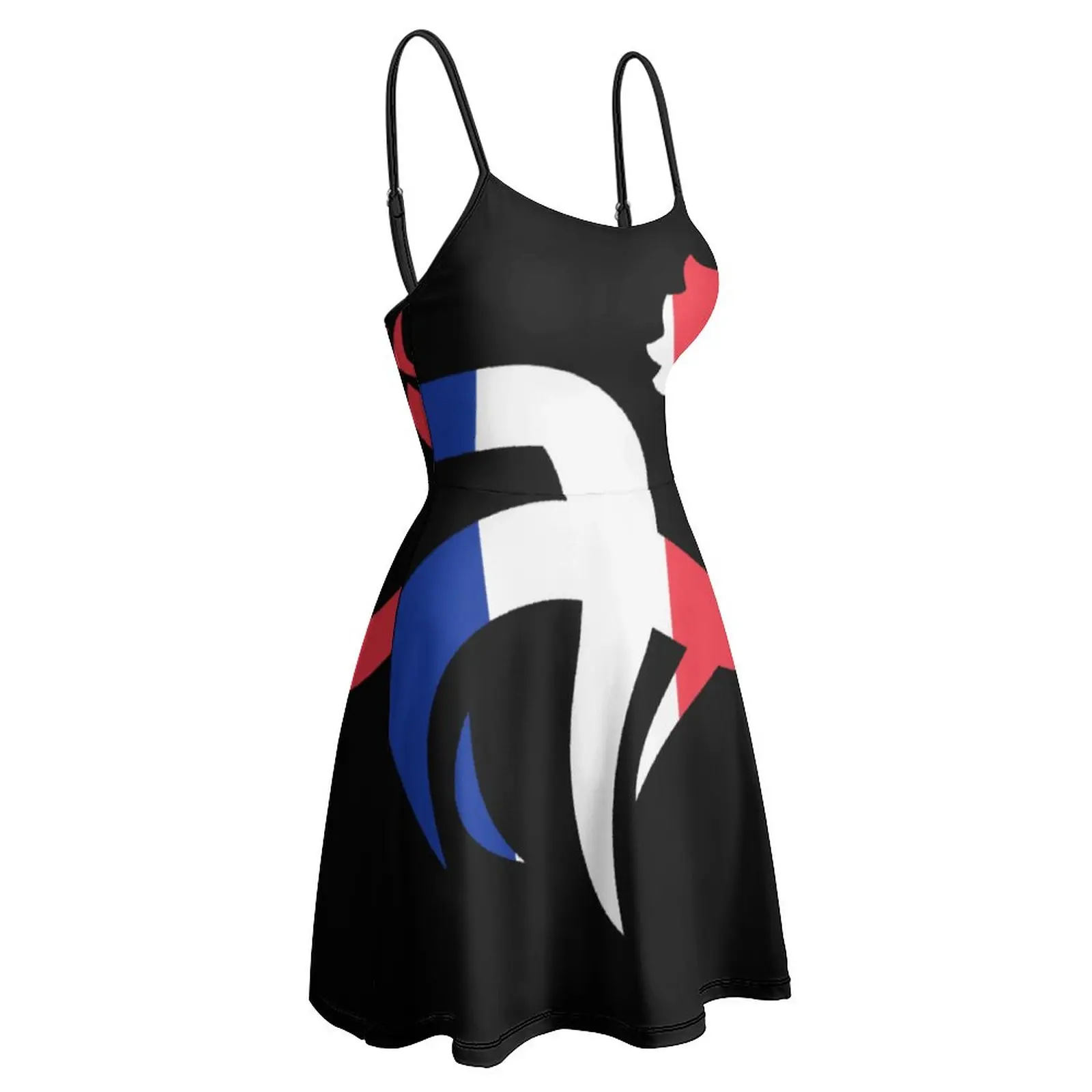 Французское платье с французским флагом (12) женское на бретельках забавное новое