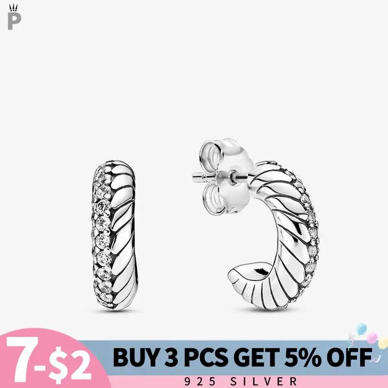 

New Pierced Ears Sterling Silver 925 Thread Earrings For Women Making Jewelry Gift Wedding Party Engagement Necklace Pendant