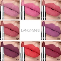 langmanni 8 color silver matte lipstick long lasting non stick cup waterproof korean makeup lip gloss tint single bulk pack