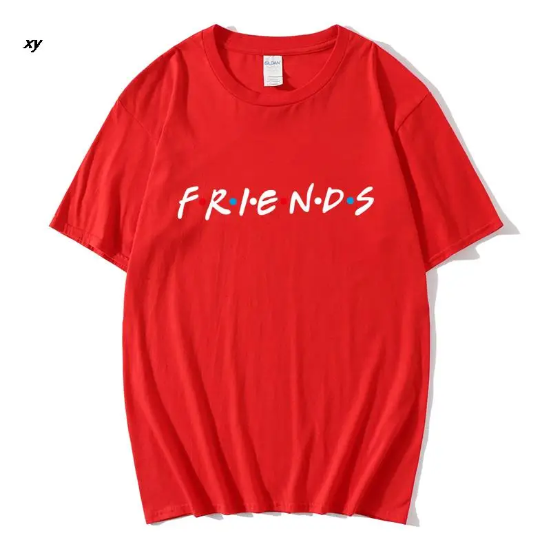 

Модная футболка для друзей из 100% хлопка для мужчин и женщин с модным принтом для друзей с коротким рукавом