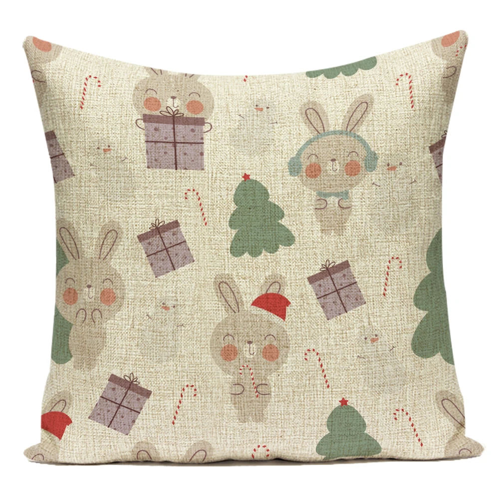 

Easter Animal Pillow Cover 45x45cm Decorative Sofa Polyester Linen Pillowcase Cute Bunny Home Decoration 2023 New Nordic E2288