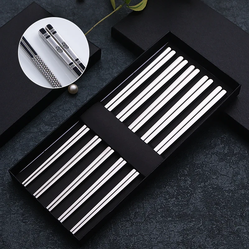 

Japanese Chinese Chopsticks Set 10 Pairs Palillos Chinos Japoneses Cutlery Set for Sushi Hashi Flatware Couverts De Table Set