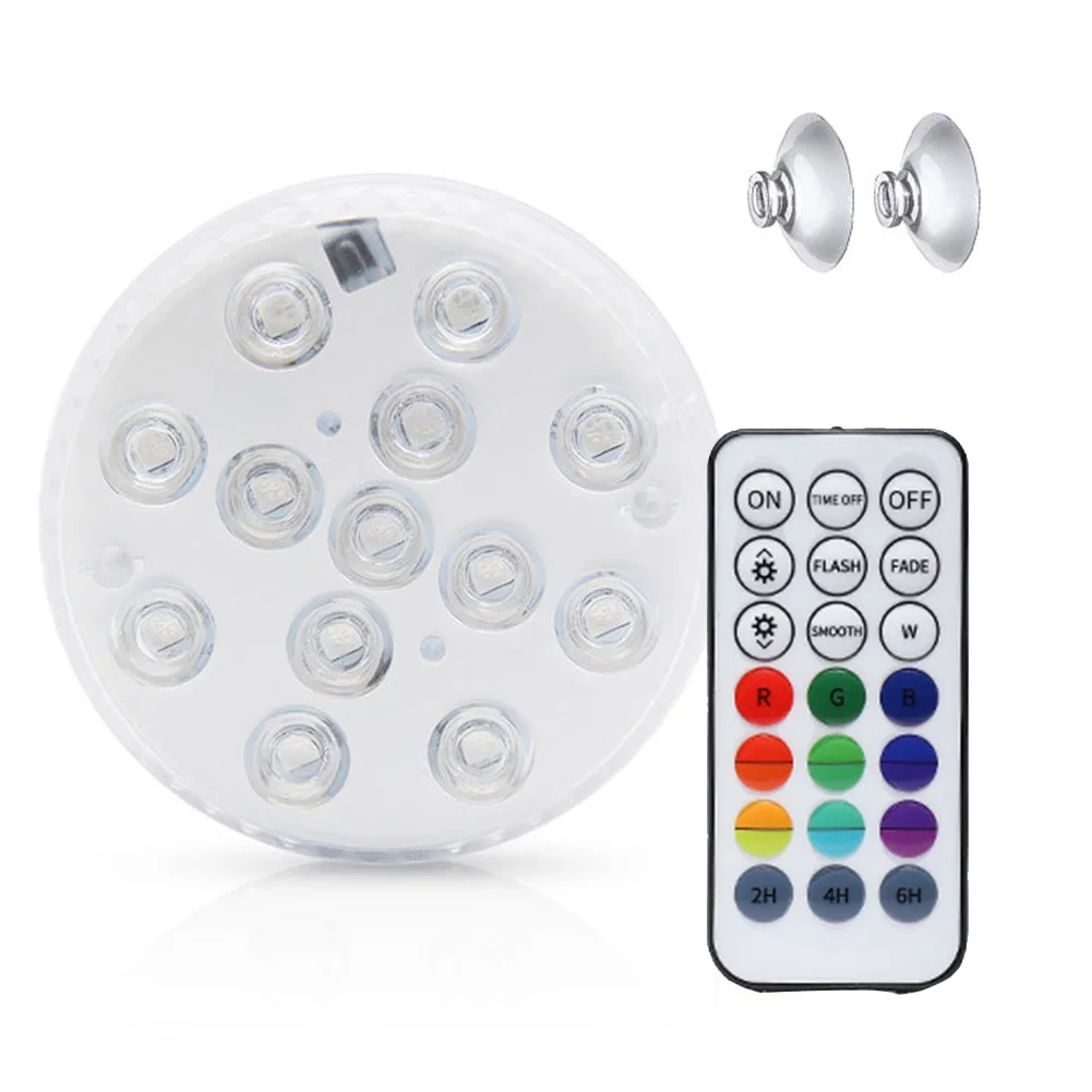 

Bath Spa Home Decor Underwater Battery Operated Submersible LED Lights Hot Tub RGB Pool For Fish Tank With Remote Control Garden