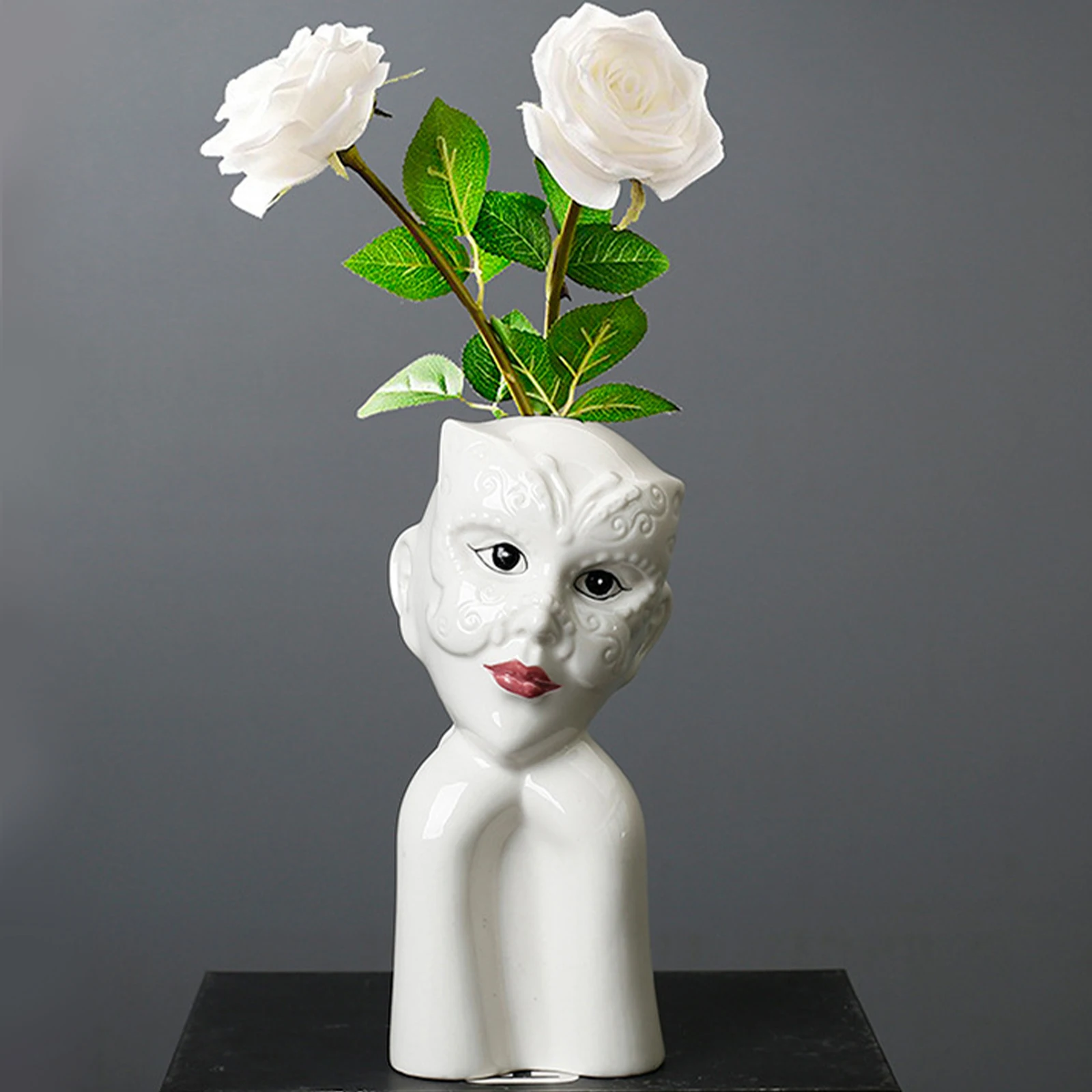 

Nordic Style Creative Vase Girl Human Ceramic Vase Decorative Living Room Desktop Ornaments Home Flowers Art Decor