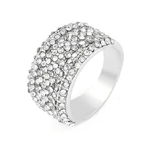 Shinny Numerous Cubic Zircon Pave Set Wide Band Ring for Women Right Hand Costume Party Dress Cocktail Right Hand GiftAccessory