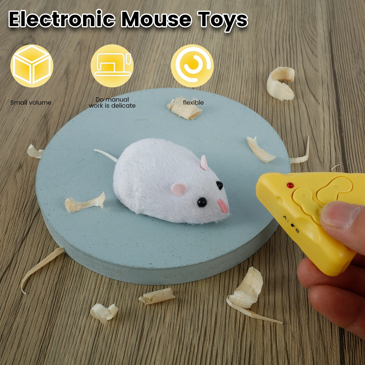 

Cat Plush Wireless Electronic Remote Control Rat RC Mouse Mechanical Flocking Emulation toys Kitten Novelty Funny Pet Supplies