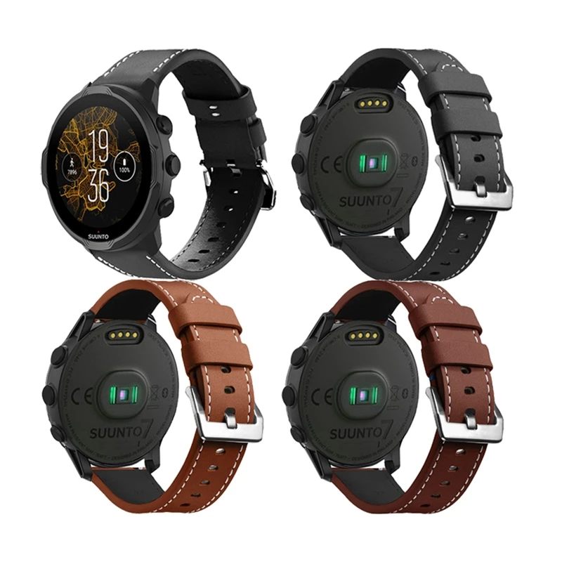 

Ремешок из мягкой кожи, совместимый с Suunto7/9/9 Baro, сменный водонепроницаемый спортивный браслет для смарт-часов