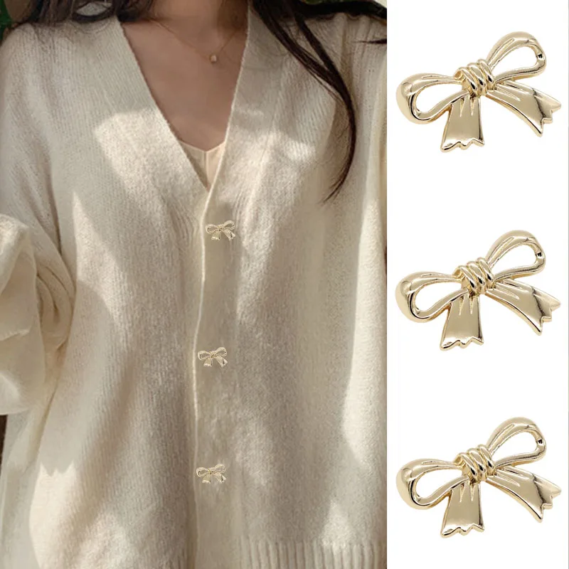 Металлическая пуговица с красивым бантом модная рубашка украшение для