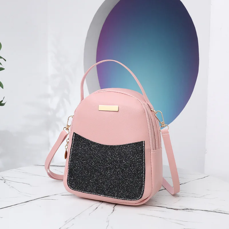 

Girls Contrast Color Backpack Daily Storage Messenger Bag Change Mobile Phone Handbag Fashion All-match Simple shoulder Bag