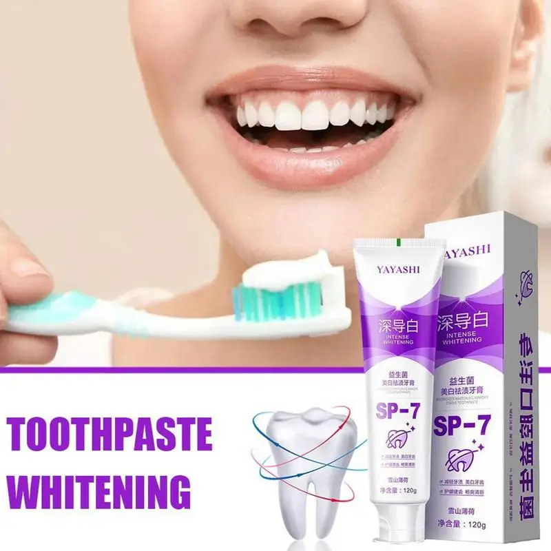 

SP-7 Purple Toothpaste Tooth White Brightening Toothpaste Removal Smoke Stain Reduce Yellowing Color Corrector Care 30ml