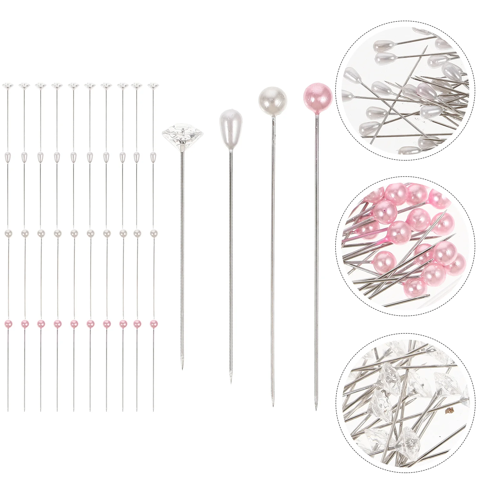

200 Pcs Pin Wedding Ceremony Decorations Straight Pearl Location Stainless Steel Sewing DIY Dressmaking Fabric Craft