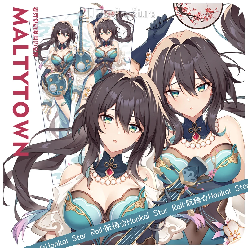 Аниме Honkai: Звездный рельс Руан Мел Косплей 2-сторонняя подушка для дакимакура