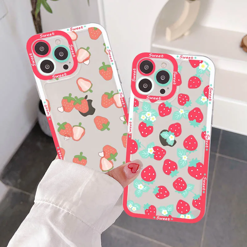 

Summer Fruit Strawberry Phone Case For IPhone 11 12 13 Mini Pro Max 14 Pro Max Case Shell