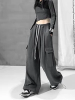 houzhou baggy gray sweatpants women vintage joggers oversized cargo casaul pants hippie korean fashion y2k streetwear trousers