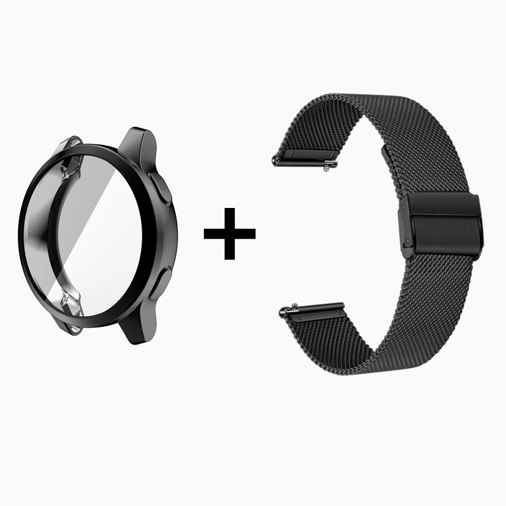 

Чехол из ТПУ + ремешок для наручных часов для Garmin Vivoactive 4S 4 Garmin шнур SQ шнур 2S, металлический браслет, защитный чехол