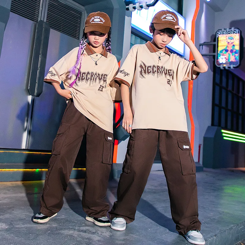 

Уличная одежда для детей, подростков, мальчиков и девочек, модные спортивные комплекты в стиле хип-хоп, футболка и штаны, Детская летняя футболка, брюки-карго, спортивные костюмы