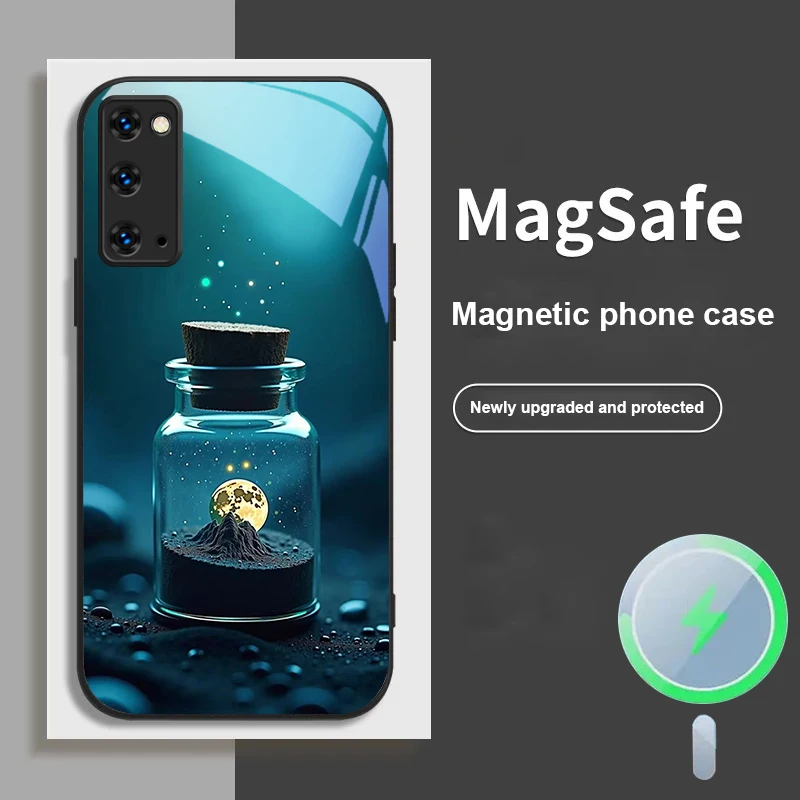 Фото Dream Bottle Universe для Magsafe Samsung S 25 S8 S9 S10 S20Ultra S21 Pro S22 Plus S23 FE S24 Ultra S25 Edge Glass Чехол для телефона №1